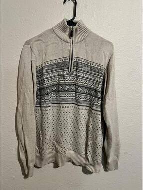Oscar de la Renta Men's 100% Cotton Zip-Up Sweater Size Small